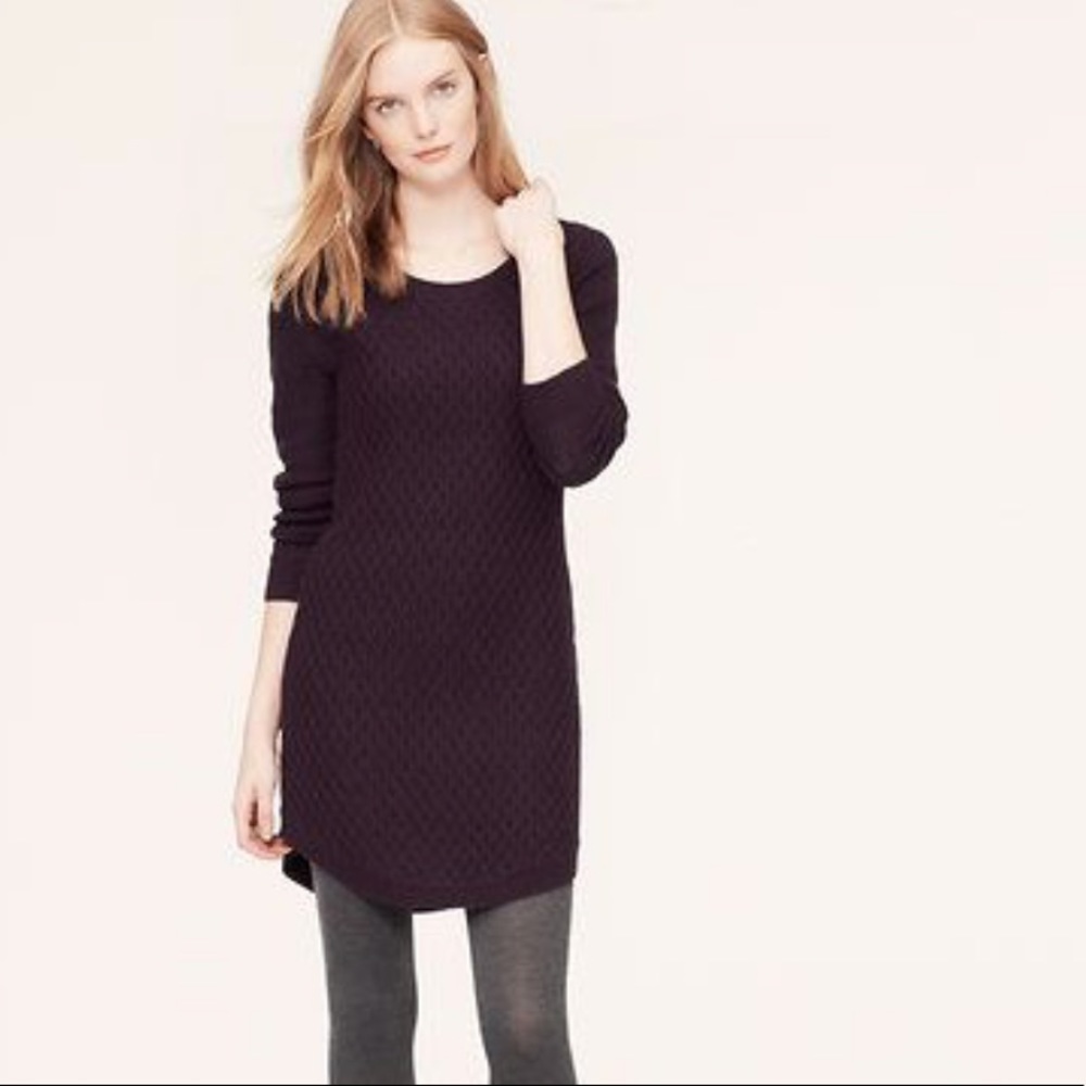 Ann Taylor Loft Burgundy Sweater Dress